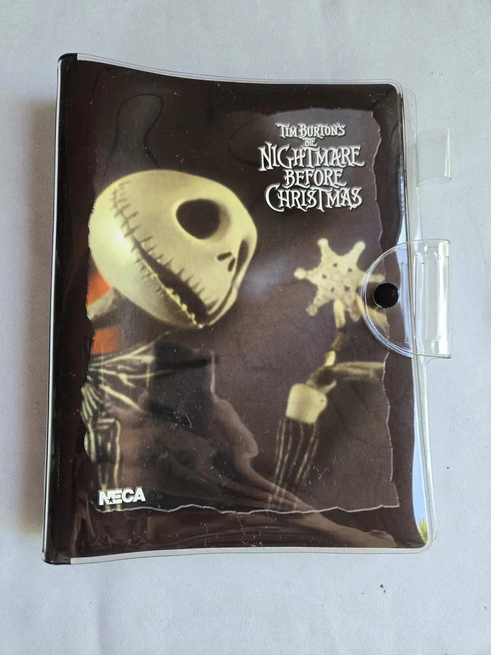 The Nightmare Before Christmas Jack Skellington Clear Plastic Encased Binder